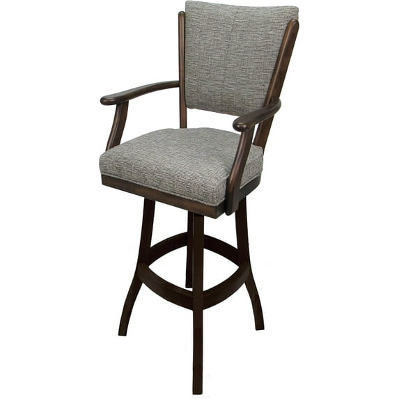 Classic Swivel Bar Stool Solid Wood 30" - Jetty June Tan Fabric - Walnut