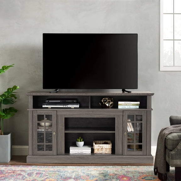 Classic TV Media Entertainment Console Up To Open & Closed Storage Space