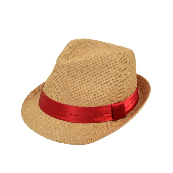 Classic Tan Fedora Straw Hat