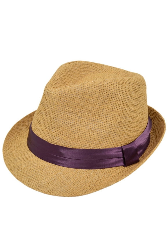 Classic Tan Fedora Straw Hat