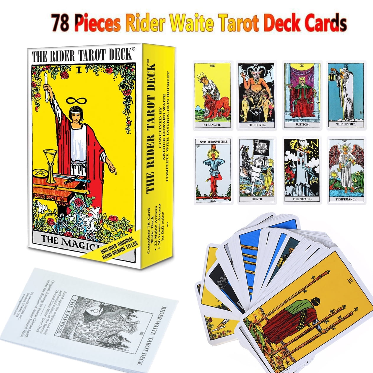 Classic Tarot Cards Deck with Instruction for Beginners to Advanced 78