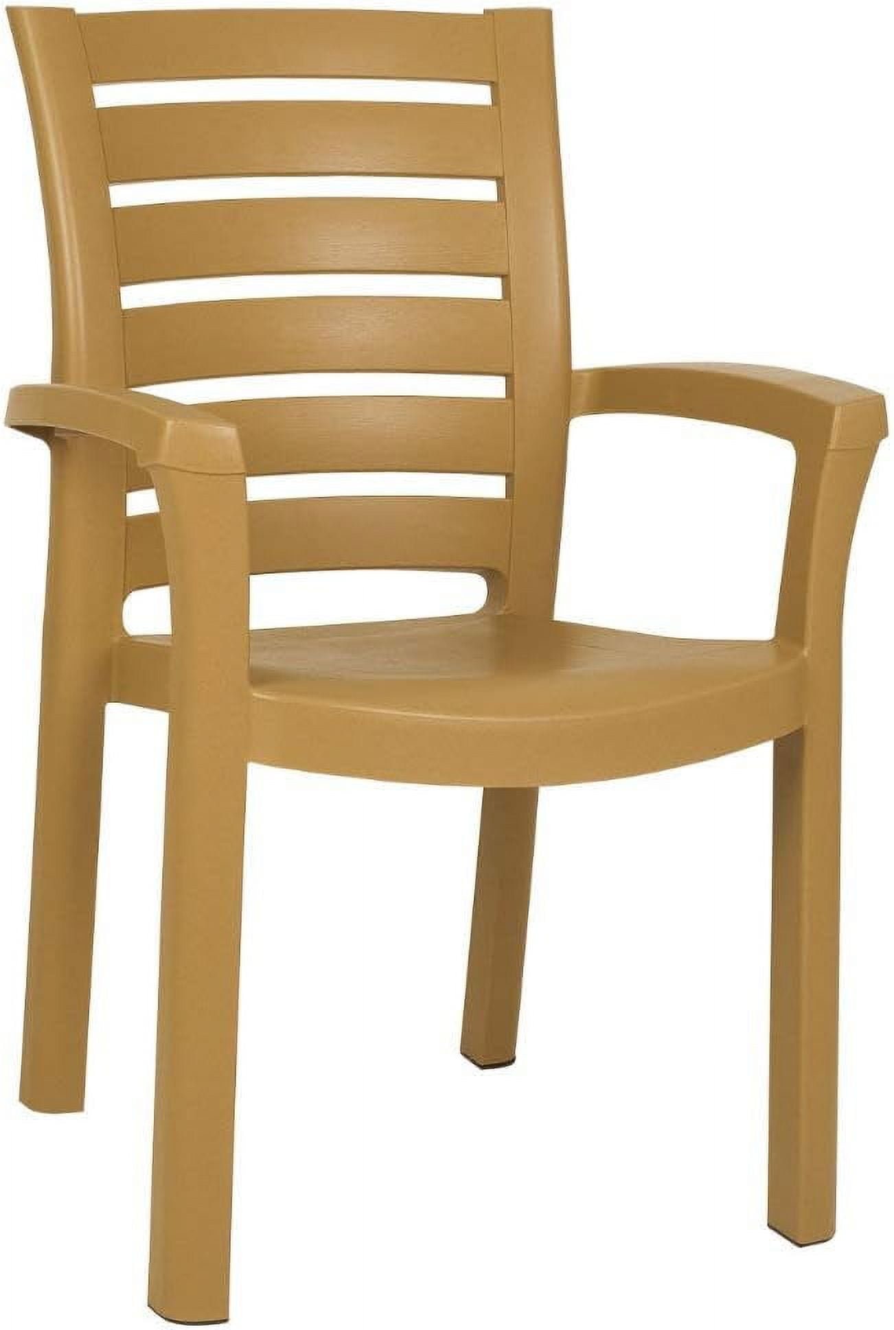 Classic Teak Brown 2PACK Outdoor Dining Chairs Modern Design Patio