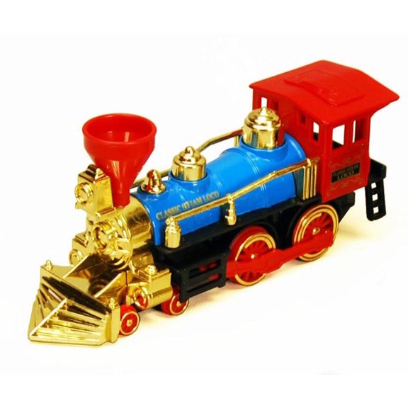 Classic Team Locomotive Train, Blue with Red & Gold - Showcasts 9935D - 7 Inch Scale Diecast Model Replica (Brand New, but NOT IN BOX)
