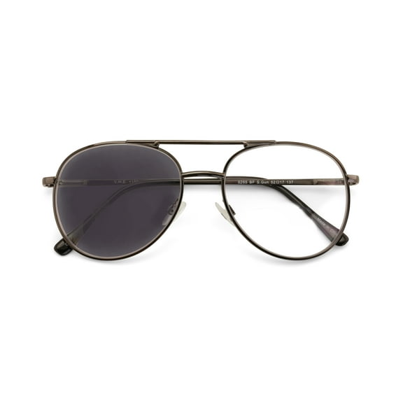 Classic Tear Drop Metal Frame Photochromic Lens Darkening Reading Glasses - Color Changing UV Reader +1.50