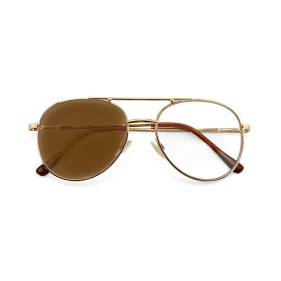 Classic Tear Drop Metal Frame Photochromic Lens Darkening Reading Glasses - Color Changing UV Reader +2.00