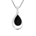 thumbnail image 1 of Classic Teardrop Black Onyx Inlay .925 Sterling Silver Pendant Necklace, 1 of 6