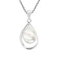 thumbnail image 1 of Classic Teardrop Mother of Pearl Inlay .925 Sterling Silver Pendant Necklace, 1 of 6