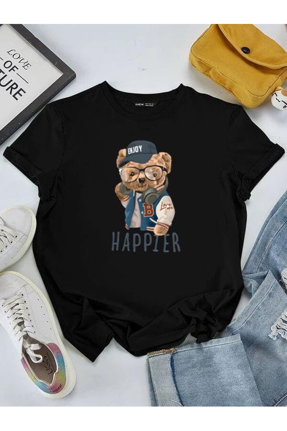 Classic Teddy Bear Cuddly Toy Graphic Cute Nostalgic Design Unisex tee V51055, for men & women, up to size 5XL
