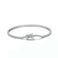 thumbnail image 1 of Classic Tennis Bracelet for Women Sterling Silver 2mm Cubic Zirconia Ginger Lyne Collection, 1 of 9