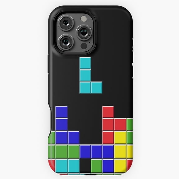 Classic Tetris Retro Gamer Block Game Phone Case for iPhone 16 15 14 13 12 11 Pro Max