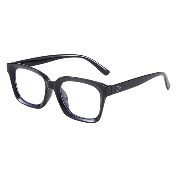 Classic Thick Square Frame Clear Lens Glasses 6.3 Inch for Women Men, Prescription +2.00 Diopter Reading Glasses, Retro Style Computer Blue Light Blocking, Hearing and Vision Aids