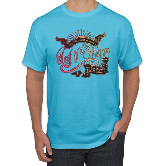 Classic This Little Light of Mine Inspirational/Christian Men's Graphic T-Shirt, Light Turquoise, X-Large