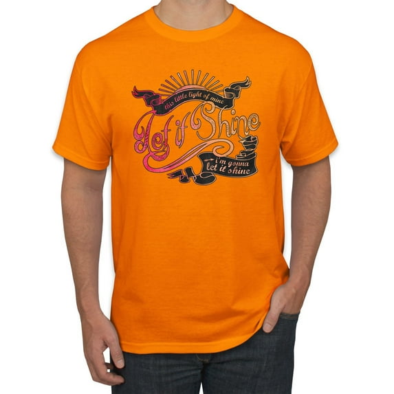 Classic This Little Light of Mine Inspirational/Christian Men's Graphic T-Shirt, Orange, 2XL