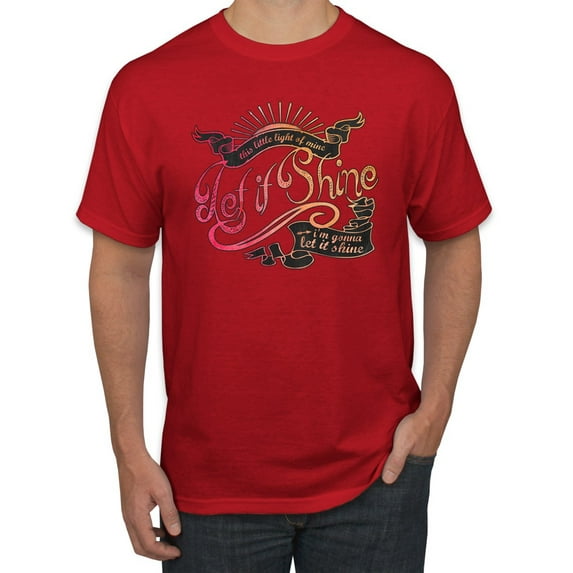 Classic This Little Light of Mine Inspirational/Christian Men's Graphic T-Shirt, Red, 4XL