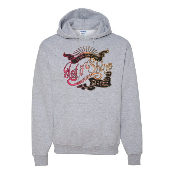 Classic This Little Light of Mine Inspirational/Christian Unisex Graphic Hoodie Sweatshirt, Heather Grey, X-Large