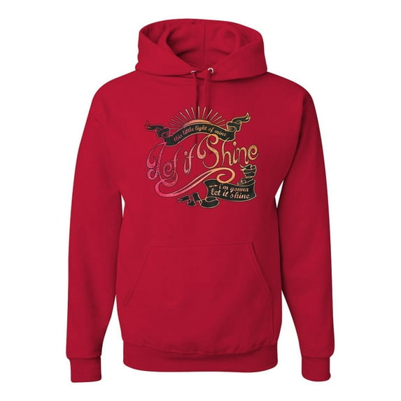 Classic This Little Light of Mine Inspirational/Christian Unisex Graphic Hoodie Sweatshirt, Red, Large
