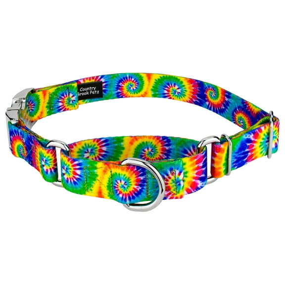 Country Brook PetzĀ® Classic Tie Dye Martingale Dog Collar with Premium Buckle, Medium