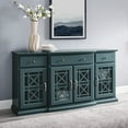 thumbnail image 1 of Walker Edison Classic Tiered-Front Trellis Glass Door Sideboard/TV Stand for TVs up to 65", Dark Teal, 1 of 10