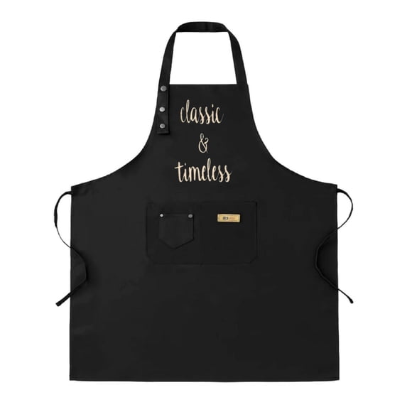 Classic & Timeless Black Bib Apron 2 Pack - Adjustable Straps 2 Pockets Stylish Design for Men & Women Perfect for Cooking & Chef Use