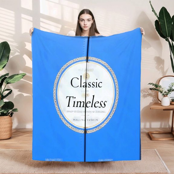 Classic & Timeless Durable Soft Flannel Blanket - Fibers Cozy for Sofa Travel Bed Chair - Elegant Gold Chain Design