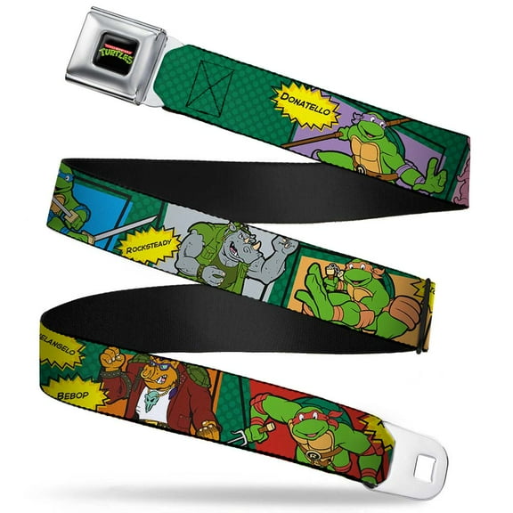 Classic Tmnt Logo Full Color Classic Teenage Mutant Ninja Turtles Character Seatbelt Belt Standard