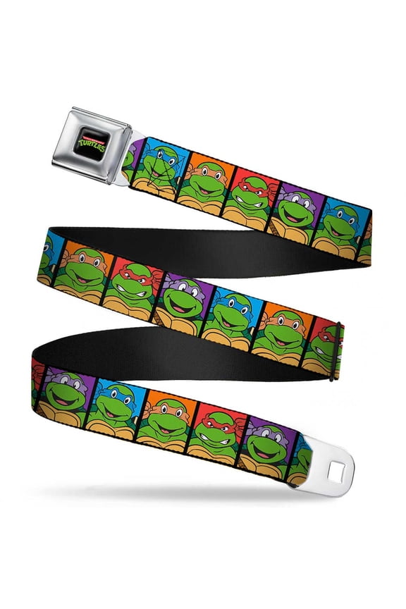 Classic Tmnt Logo Full Color Classic Teenage Mutant Ninja Turtles Face Seatbelt Belt Standard