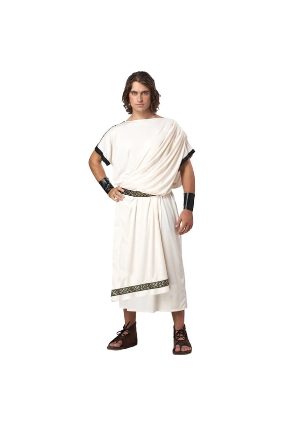 Deluxe Classic Toga Men's Halloween Fancy-Dress Costume for Adult, One Size