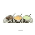 thumbnail image 1 of Classic Touch  2 x 6 x 17.25 in. Rectangular Hammered Tray with 3 Container Dip Bowls & Spoons, 1 of 1