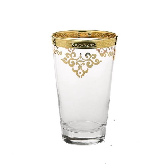 Classic Touch CAHB680 3.5 x 6 in. Tumblers with Gold Design, Set of 6