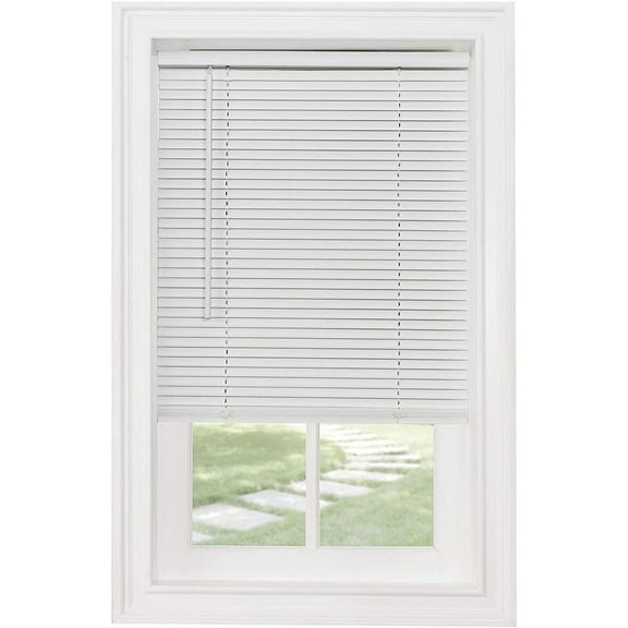 Classic Touch Cordless 1" Light Filtering Mini Blind, 26" Wide x 64" Long, White
