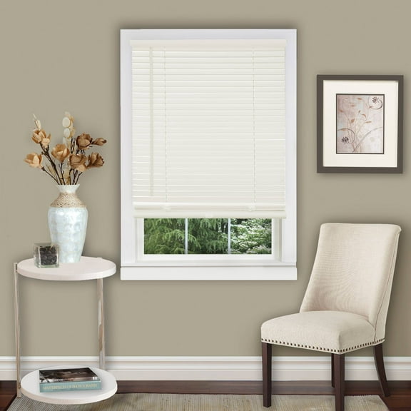 Classic Touch Cordless 1" Light Filtering Mini Blind, 27" Wide x 64" Long, Alabaster