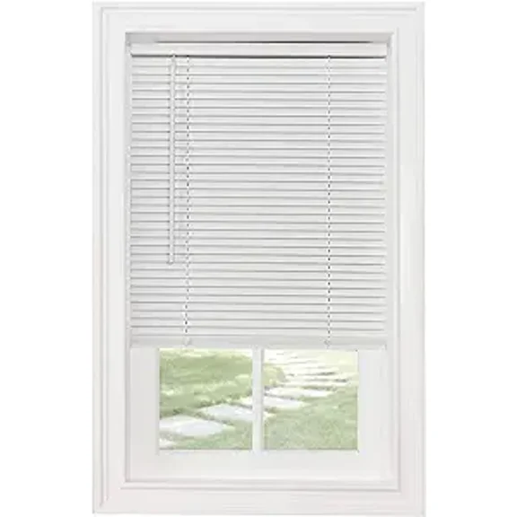 Classic Touch Cordless 1" Light Filtering Mini Blind, 44" Wide x 64" Long, White