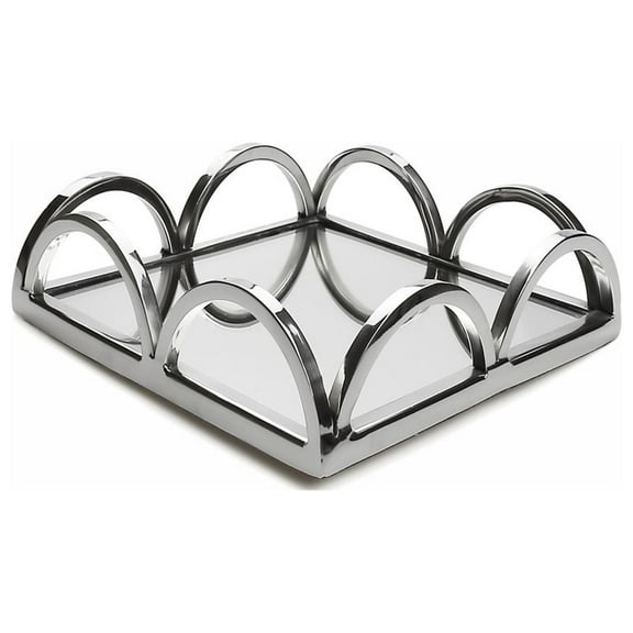 Classic Touch Dcor Square Napkin Holder/Mirror Tray