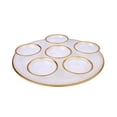 thumbnail image 1 of Classic Touch GSPW149 12.75 x 4.25 in. Alabaster White Seder Plate with Gold Rim, 1 of 1
