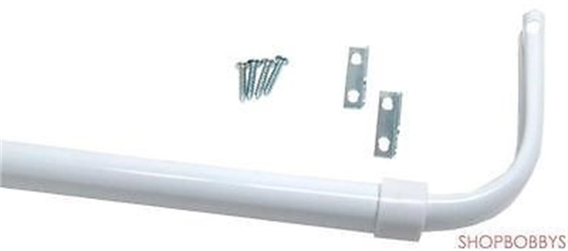 Classic Touch Heavy Duty Single Curtain Rod White - 18-28