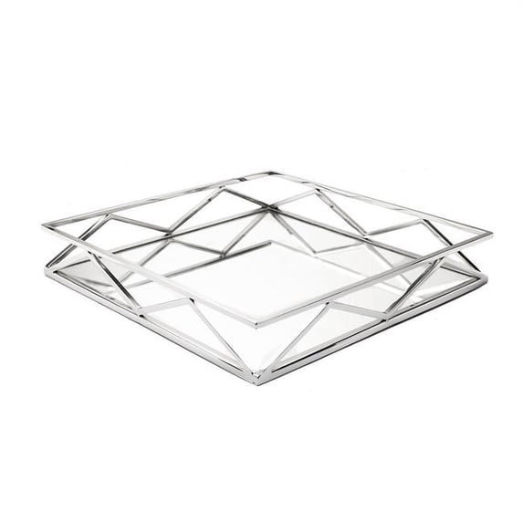 Classic Touch MT1099 Mirror Tray with V Design - Square