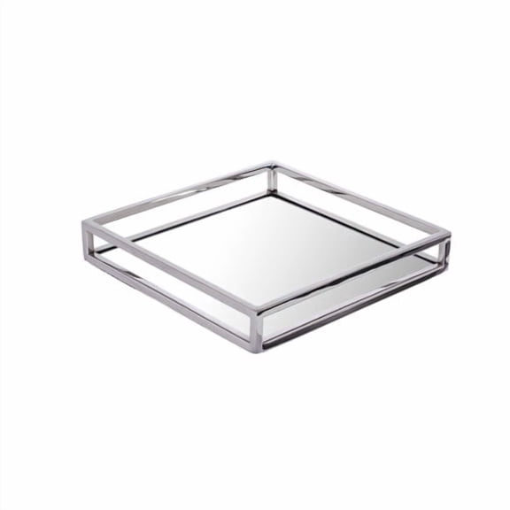Classic Touch Relic Glass Mirror Platter