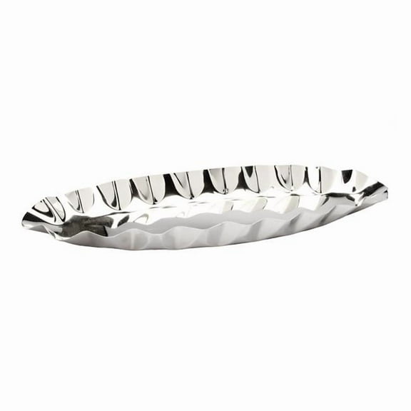 Classic Touch SBD1057 15.25 in. Round Crinkled Stainless Steel Bowl
