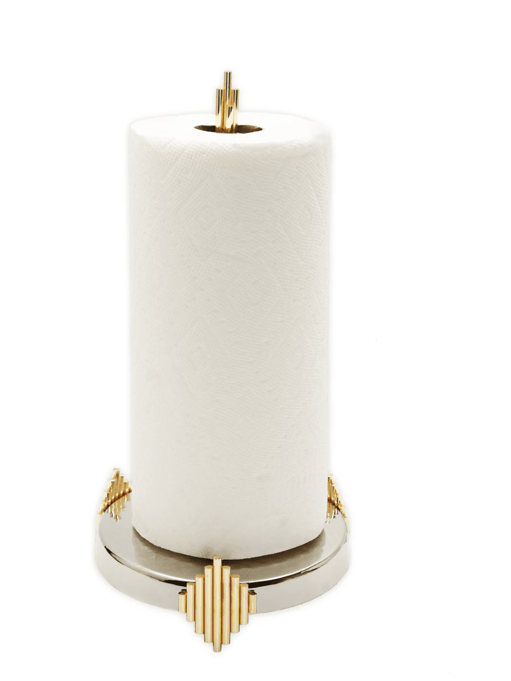 Classic Touch Symmetrical Design Paper Towel Holder - Gold