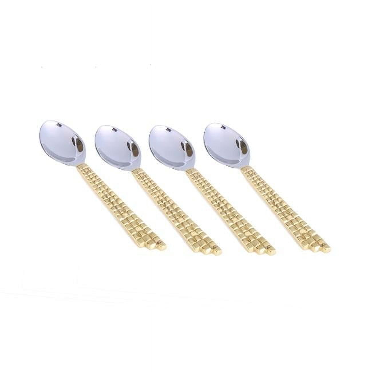 Elegant Mosaic Handle Dessert Spoons, Set of 4