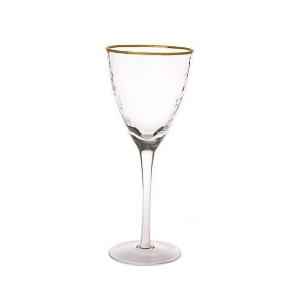 Classic Touch WAG854 Water Glasses with Gold Reflection, Set of 6
