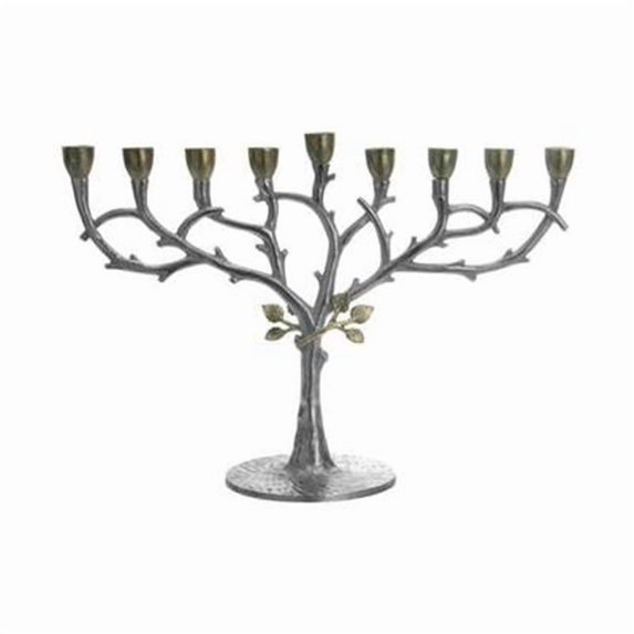 Classic Touch decor MIM25 14 in. Menorah-Leaf Design
