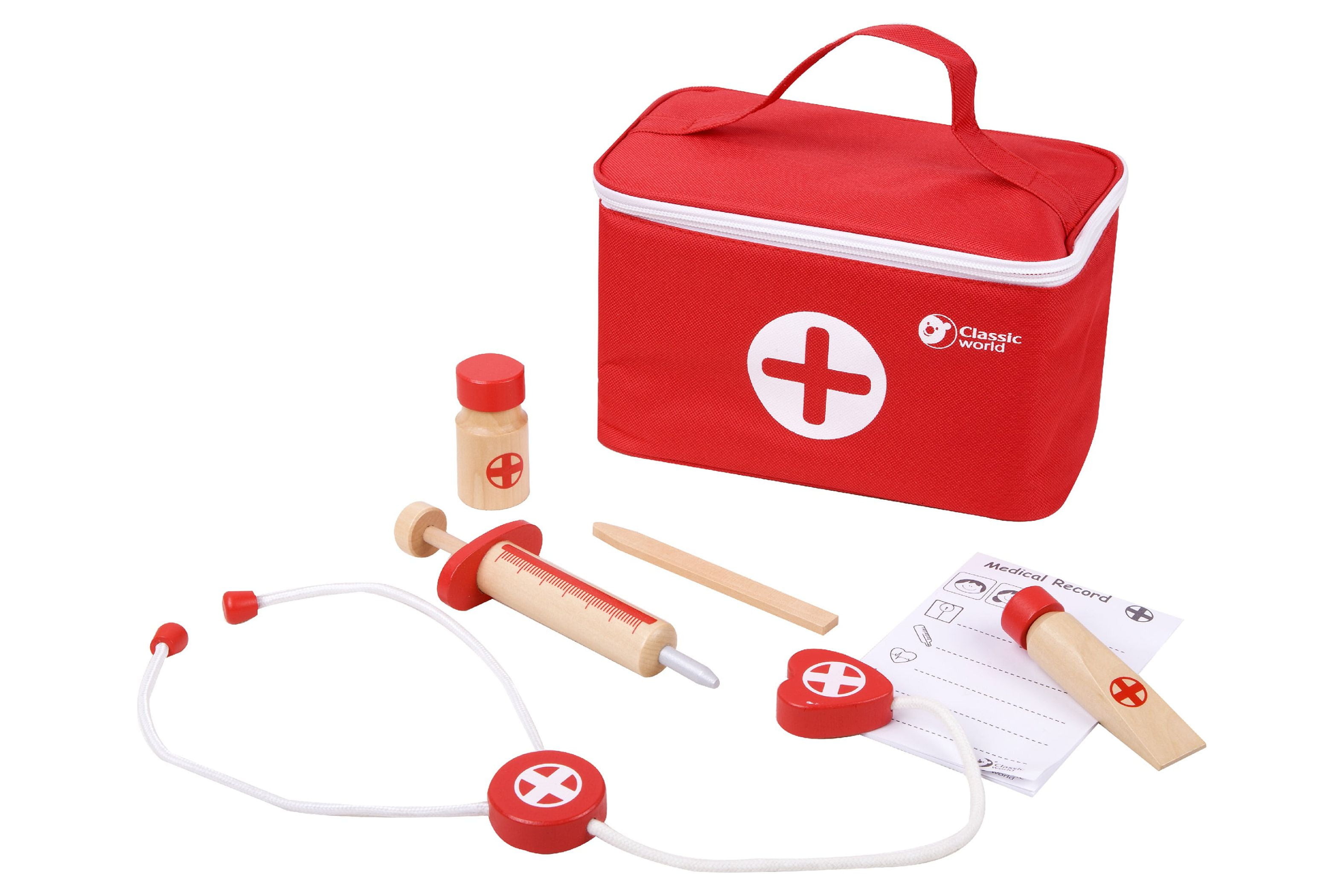 医療用器具セット WTG048N15-4 ケース付き Classic-Toy-Red-Doctor-Case-