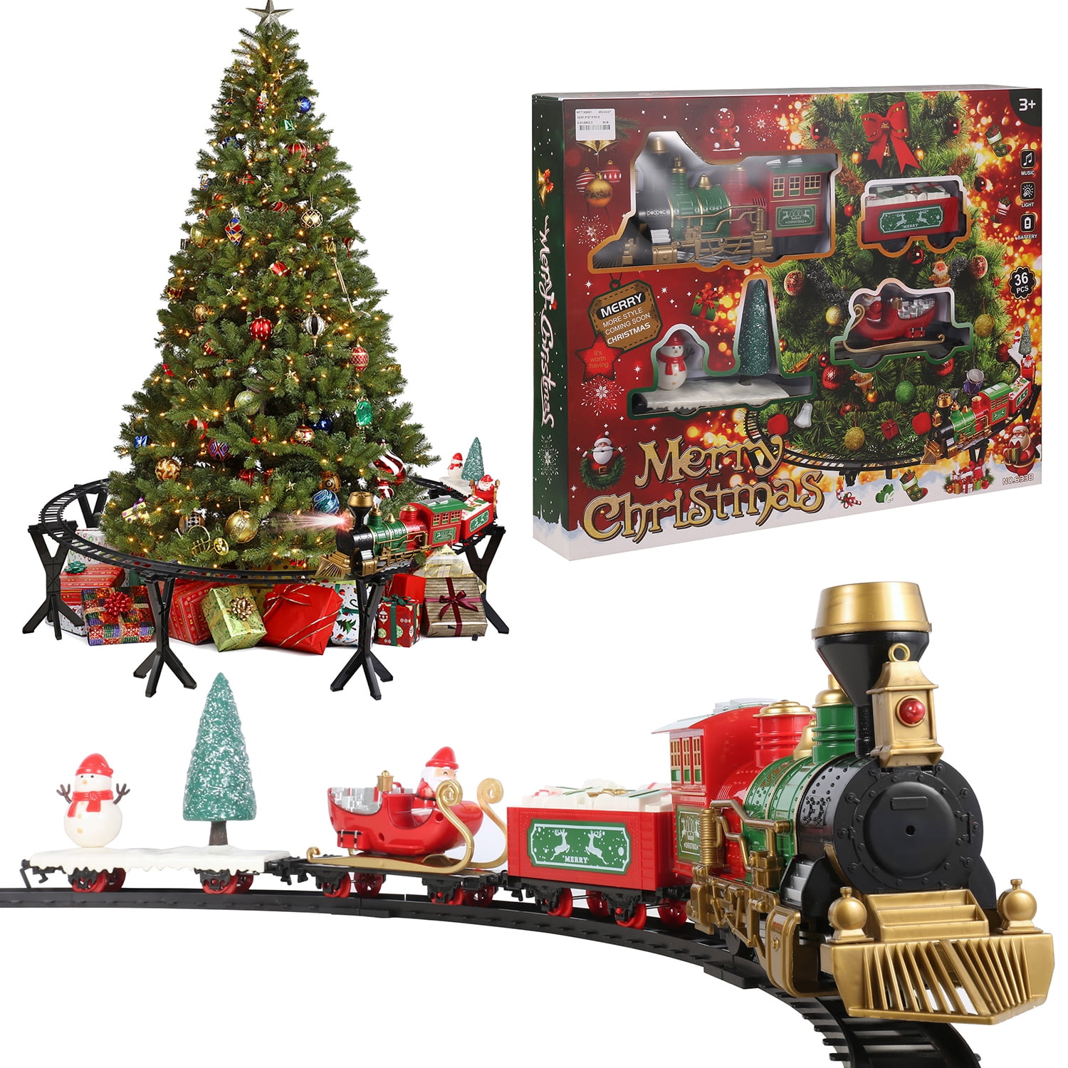 Christmas train set with smoke sales