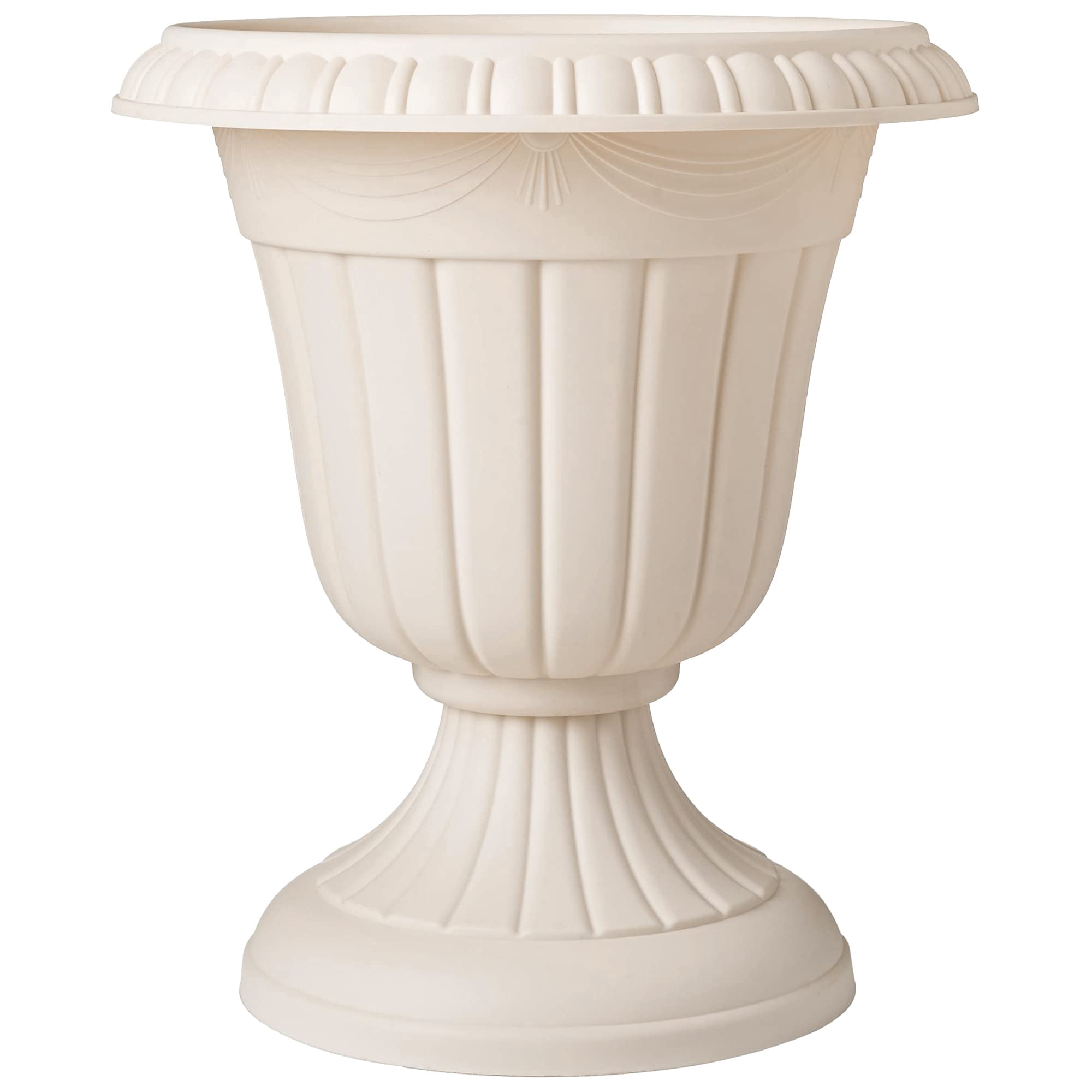 Classic Traditional Plastic Urn Planter Indoor Outdoor Garden Decor Flower Pot Vase 10x12 Black