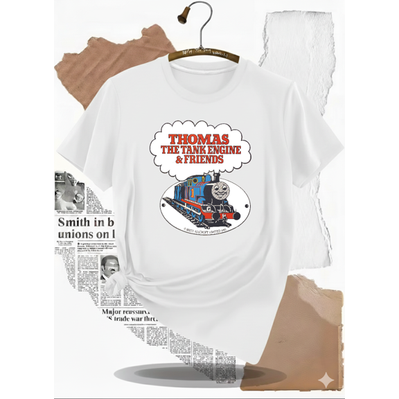 Classic Train Engine Retro Cartoon Kids Nostalgic Ride Unisex T-Shirt V51418, up to size 5XL
