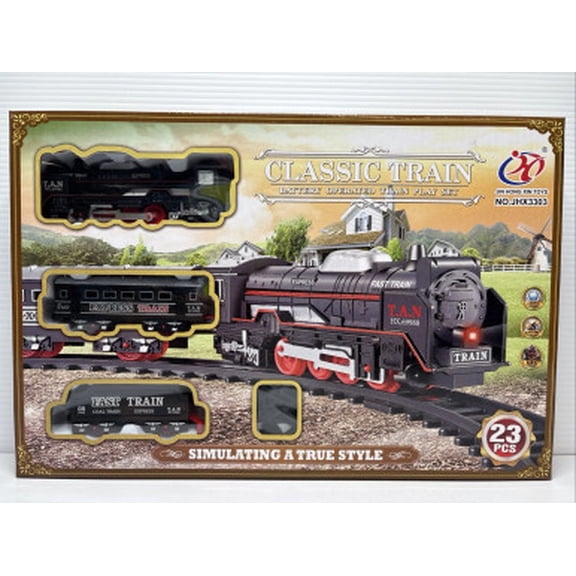 Classic Train Set - Battery Operated 19 PCS  Train Set