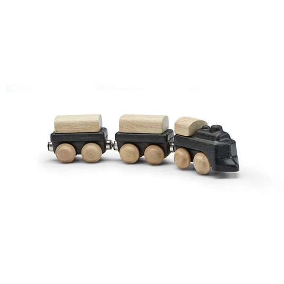 PlanToys Classic Train Wooden Montessori Vehicle Toy | Early Movement, Imagination and Practical Life Exploration | Eco Friendly Train Set for Indoor and Outdoor Play