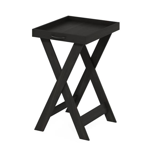 Espresso Rectangular Wooden Tray Table with Removable Top