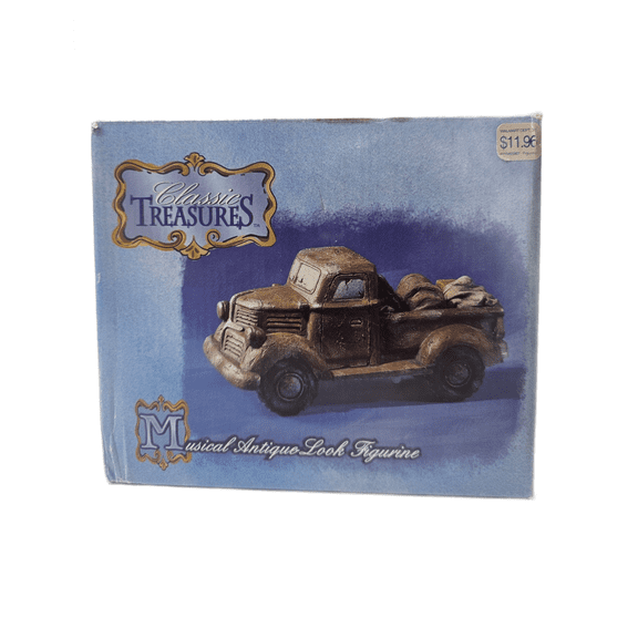 Classic Treasures Musical Antique Look Pick-up Truck Figurine Plays "Happy Trails"